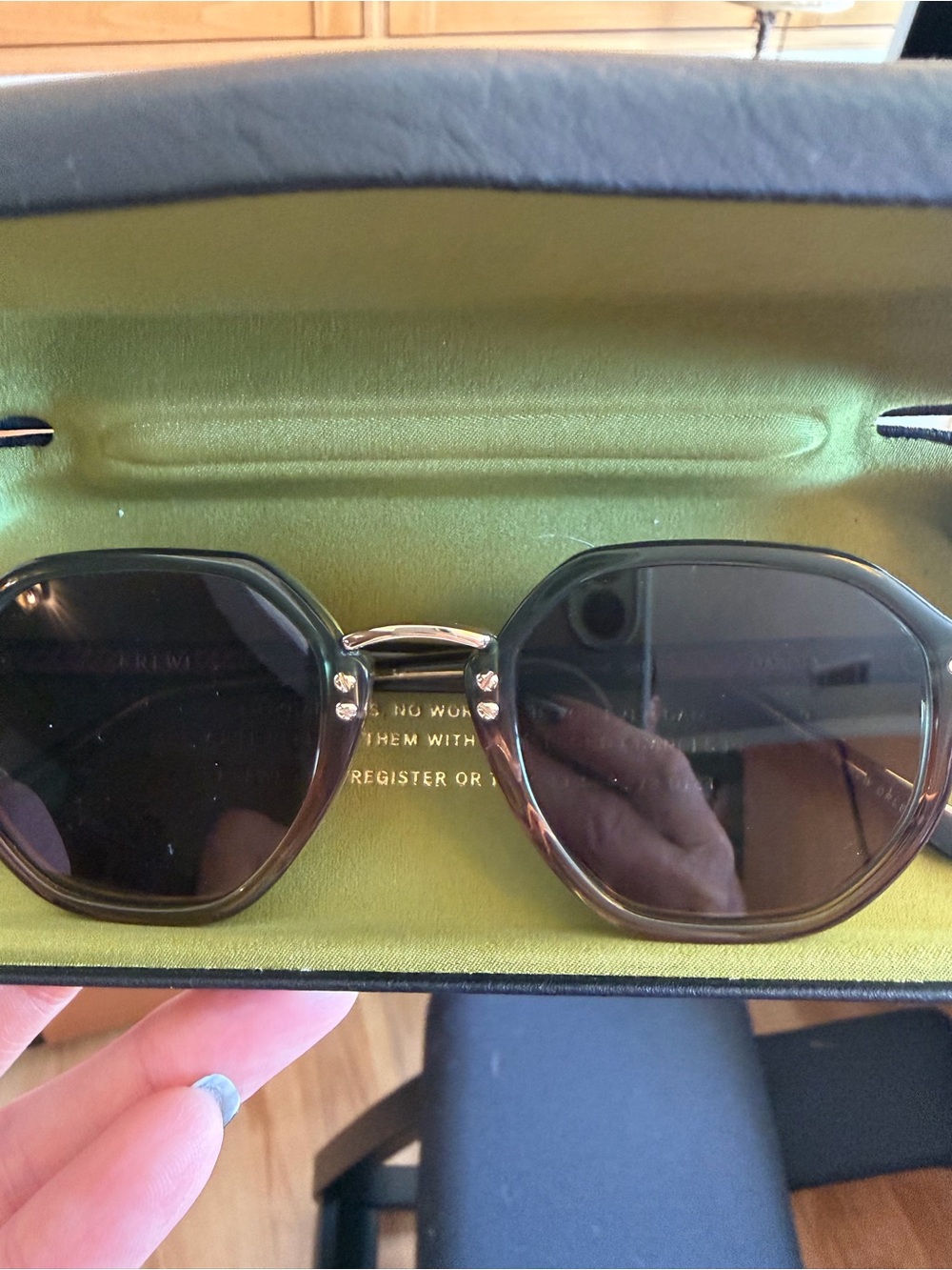 Krewe Hexagon Frame Sunglasses with Amber Lenses - Picture 3 of 6